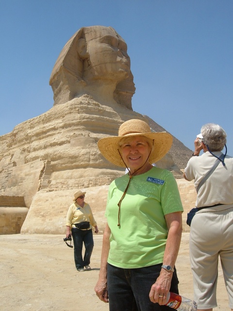 Mary Bierman standing in front of the Sphinx Sept. 2006