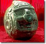 Carved Jade Head of the Maya Sun God Found at the Maya Ruins at Altun Ha in Belize